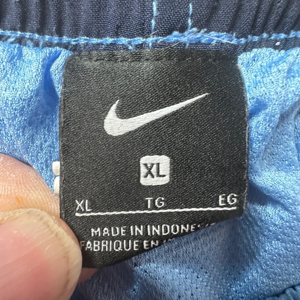 Nike Swim Trunks Mens XL Blue NESS9488 Swoosh Graphic Athletic Board Shorts